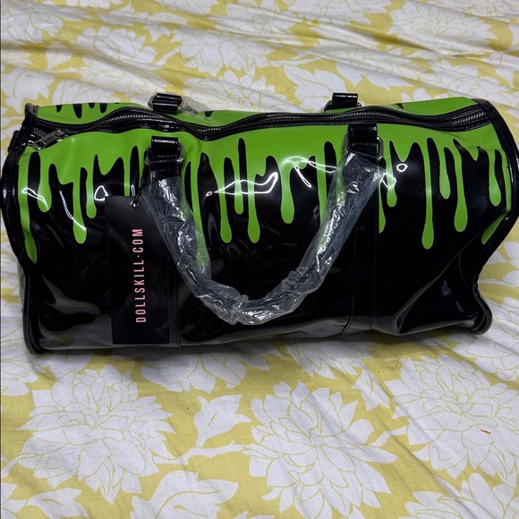 Black and Green Drip Duffel Bag dolls kill NTW weekender - Picture 2 of 4